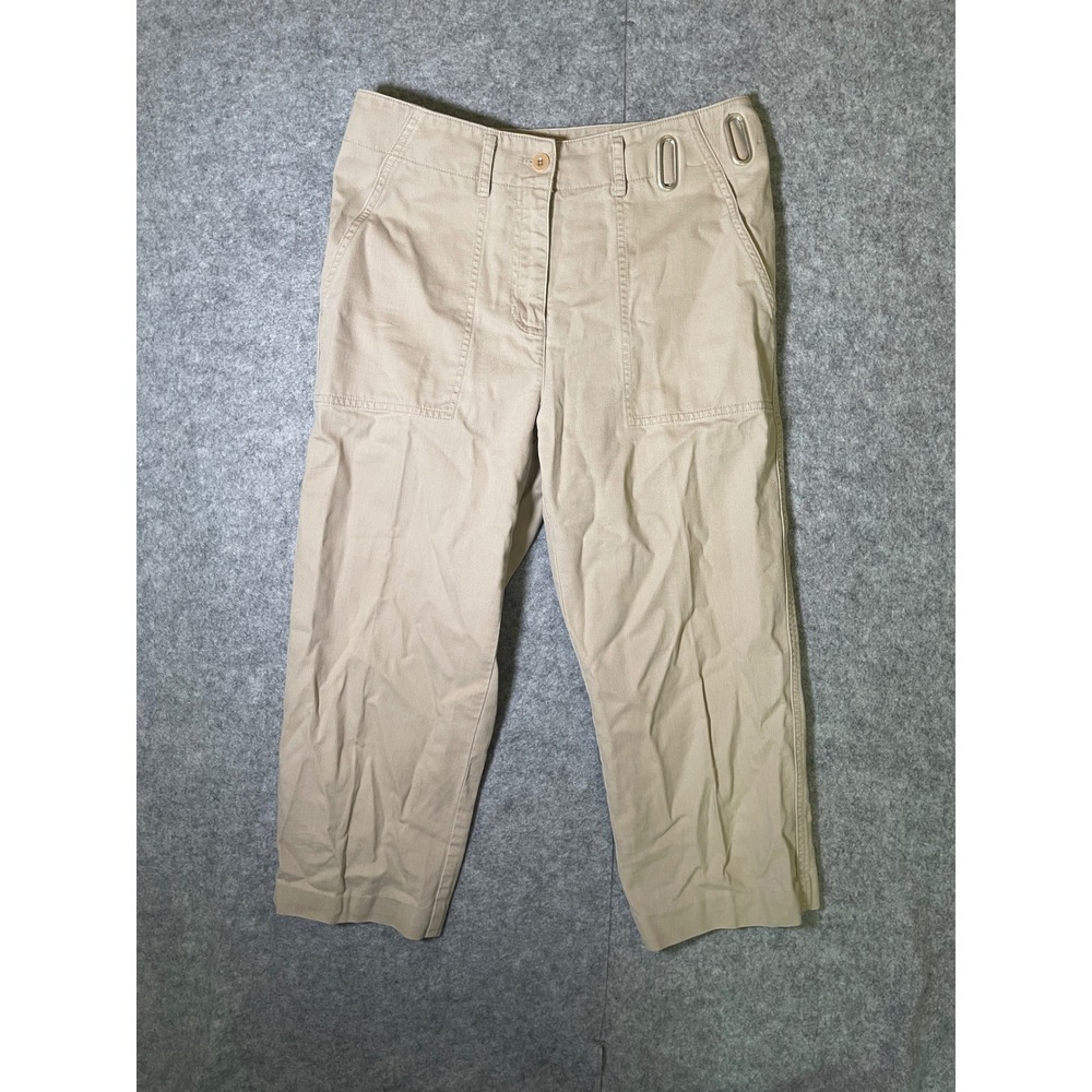 Lauren Ralph Lauren Petite Khaki Cropped Utility Pants Tan 4P Straight Leg